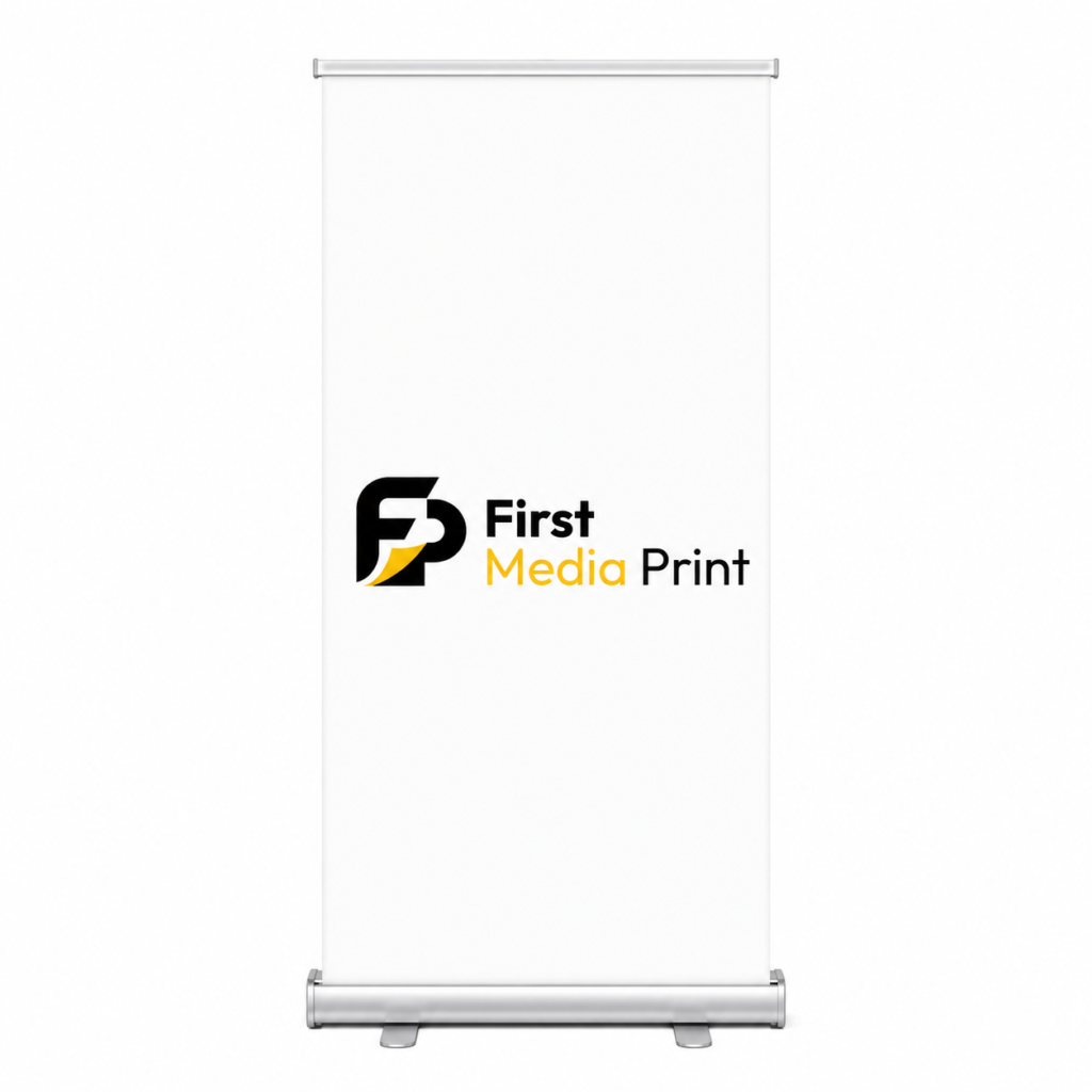 Roll up First Media Print 85×200 cm Aluminiu